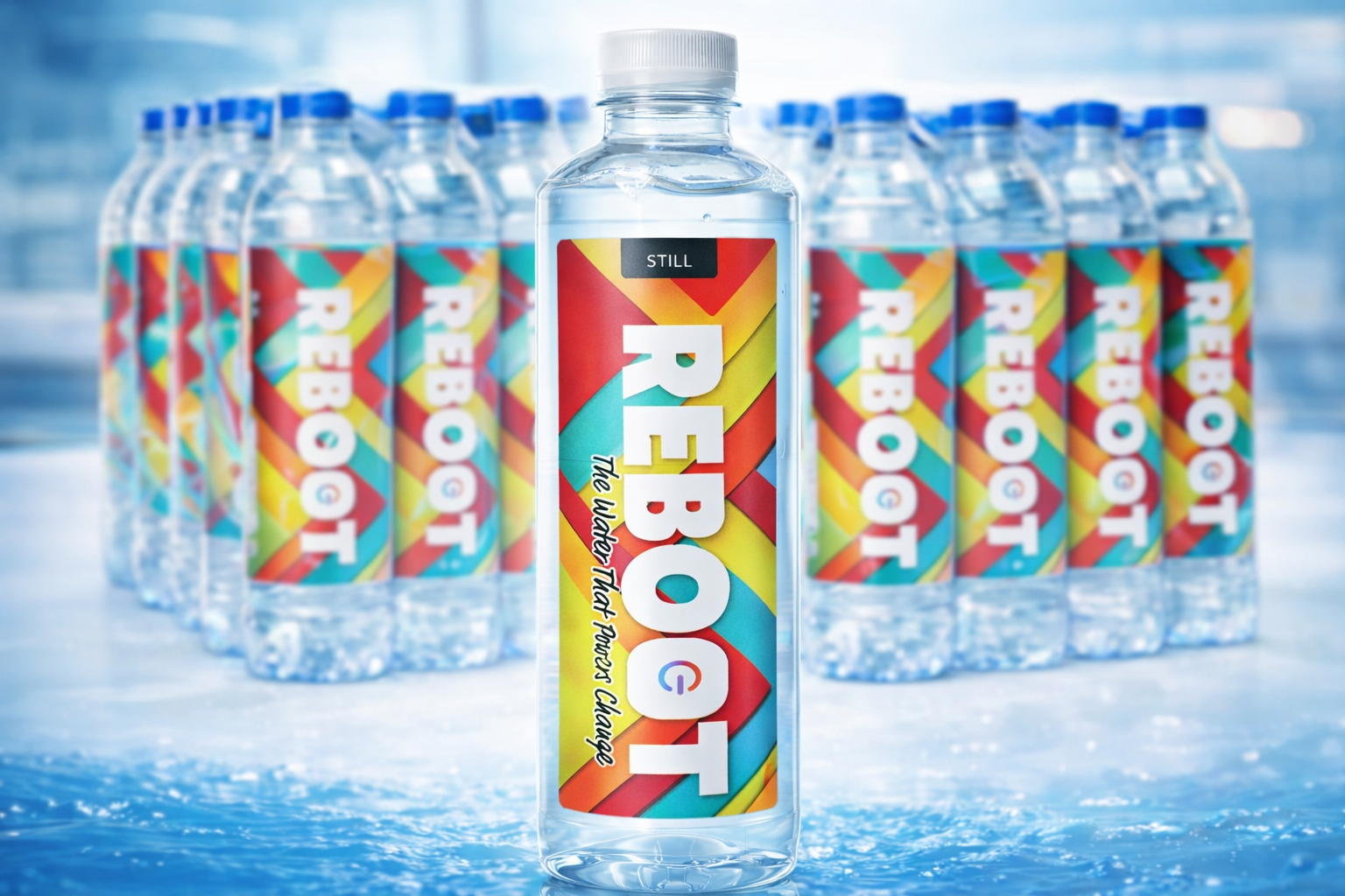 Get Your Water Right Now, Reboot Water Supplies, 500ml Bottles, Custom Branding, Water on Tap, Containers,
